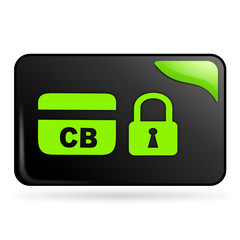 paiement sécurisé sur bouton web rectangle vert