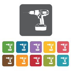 Drill building icon. Building and construction and home repair t