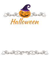 pumpkin- halloween background with place for text