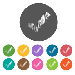 Check box icon. Check Mark Sign Symbol icon set. Round colourful