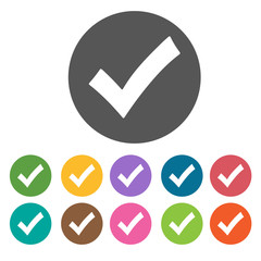 Check with circle icon. Check Mark Sign Symbol icon set. Round c