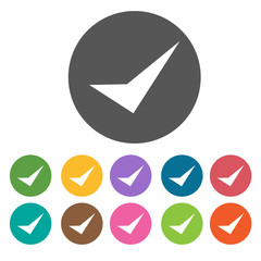 Check with outline icon. Check Mark Sign Symbol icon set. Round