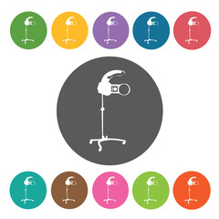 Hair Dryer Side icon. Hairdressing icon set. Round colourful 12