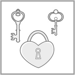 Vintage keys and lock