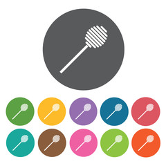 Honey swooper icon. Honey relate icon set. Round colourful 12 bu