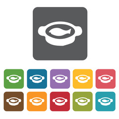 Fish icon. Attraction of japanese icon set. Rectangle colourful