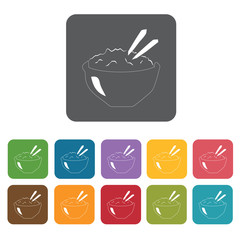 Japanese rice icon. Attraction of japanese icon set. Rectangle c