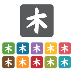 Japanese letter icon. Attraction of japanese icon set. Rectangle