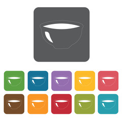 Japanese bowl icon. Attraction of japanese icon set. Rectangle c