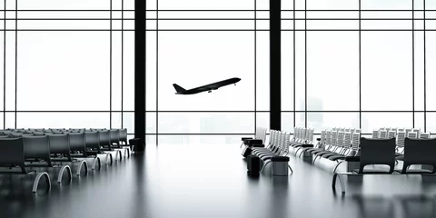 Cercles muraux Aéroport avion de ligne