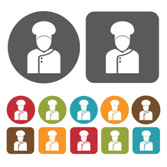 Male chef avatar icon. Set of profession people flat style icons