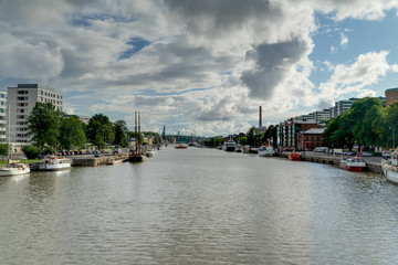 Obraz premium Cityscape Turku, Finnland, haven and promenade