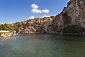 Fototapeta na wymiar Vouliagmeni Mineral Water Lake near Athen, Greece photo