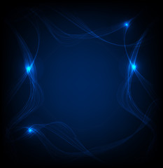 Obraz premium Abstract bright blue line smoke wave vector