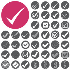 Check mark sign icons set. Vector Illustration eps10