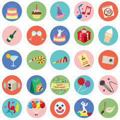 Fototapeta na wymiar Party Birthday icon set. Vector Illustration eps10