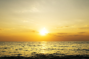 Sky background and sea on sunset