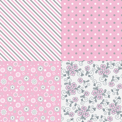 Vector seamless pattern set.