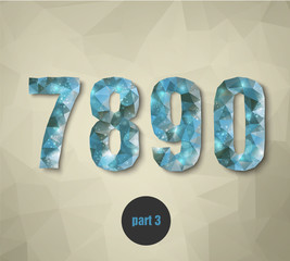triangular crystal numbers abstract blue