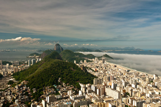 Aerial View of South Zone of Rio de Janeiro with its Hills