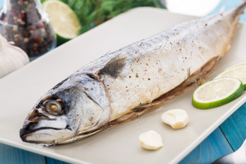 Baked mackerel