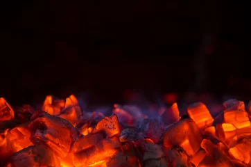 Papier Peint photo Lavable Flamme Hot coals in the fire