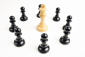 Black pawns aroound  white king