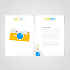 Flyer template back and front design. Medical Icons