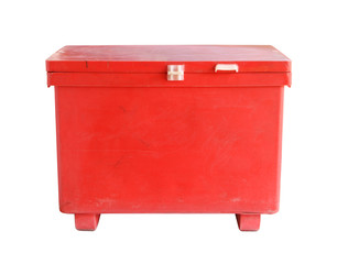 Large cooler box (with clipping path) isolated on white