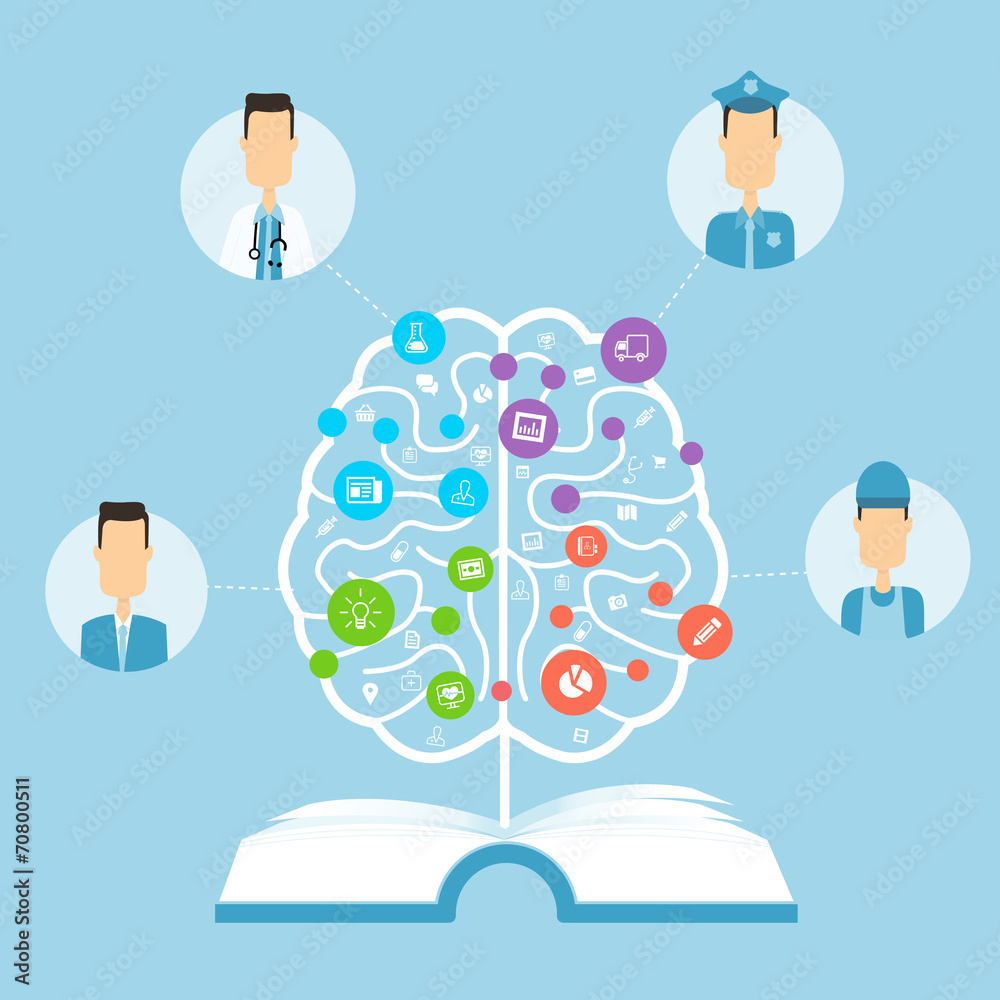 Poster vector knowledge and creativity from education and learning