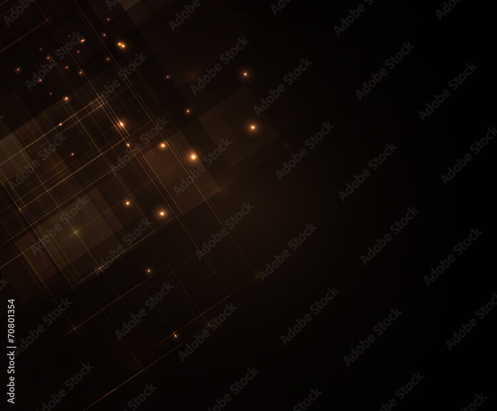 Wall mural orange squares digital with space for text - vector background