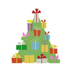Fototapeta premium Christmas tree with gift boxes for your design