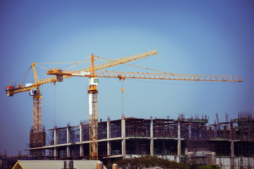 Fototapeta na wymiar crane construction industry background