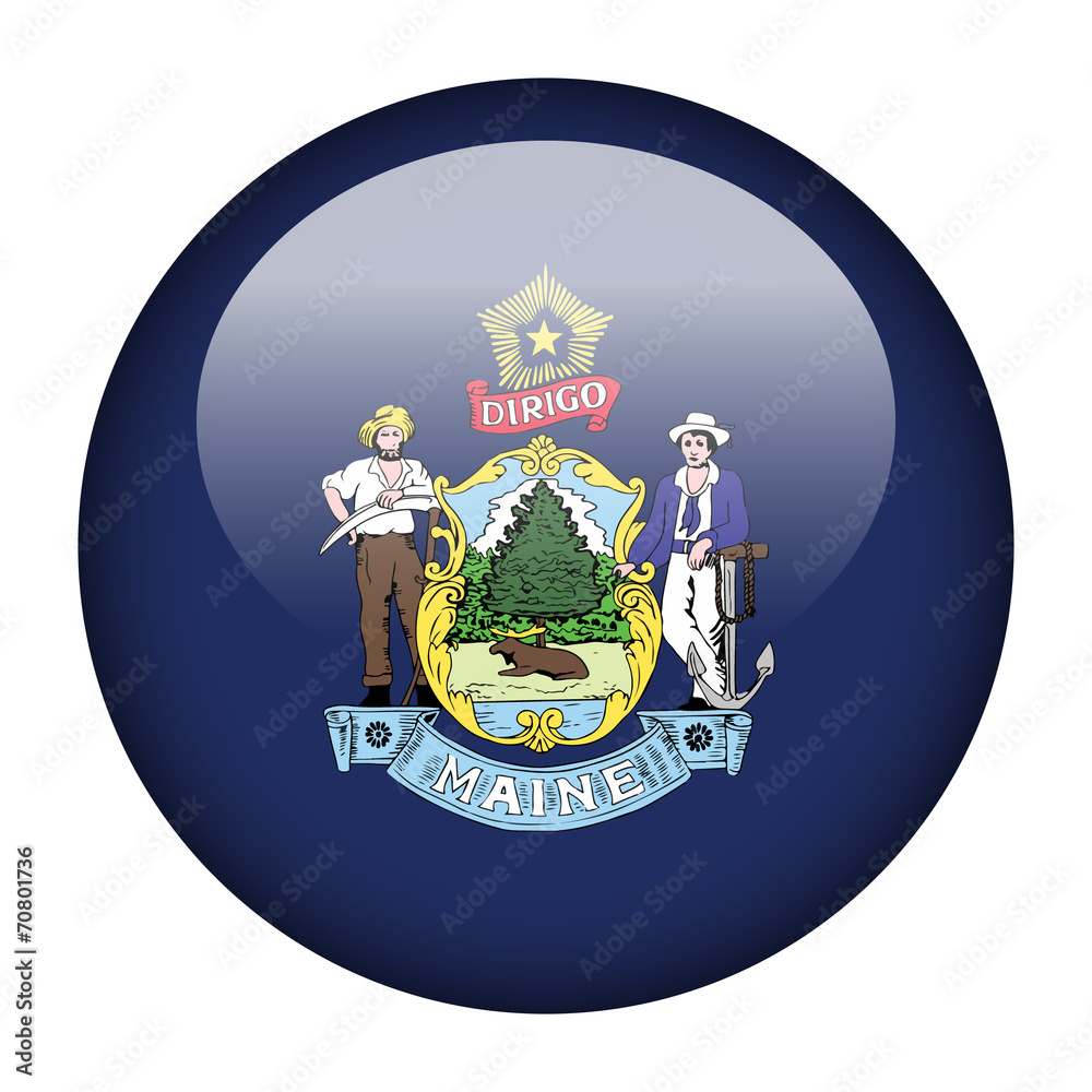 Canvas Prints Flag button - Maine