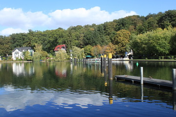 Blick &uuml;ber den M&uuml;hlenteich an der Woltersdorfer Schleuse