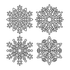 Vector snowflake collection
