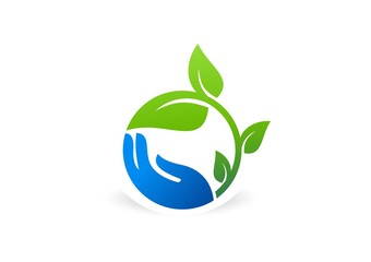 hand,plant,logo,tree,nature,leaf,circle,ecology,agriculture