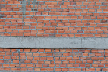 brick wall in residential building construction site