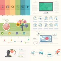 Set of infographics elements for presentation templates.