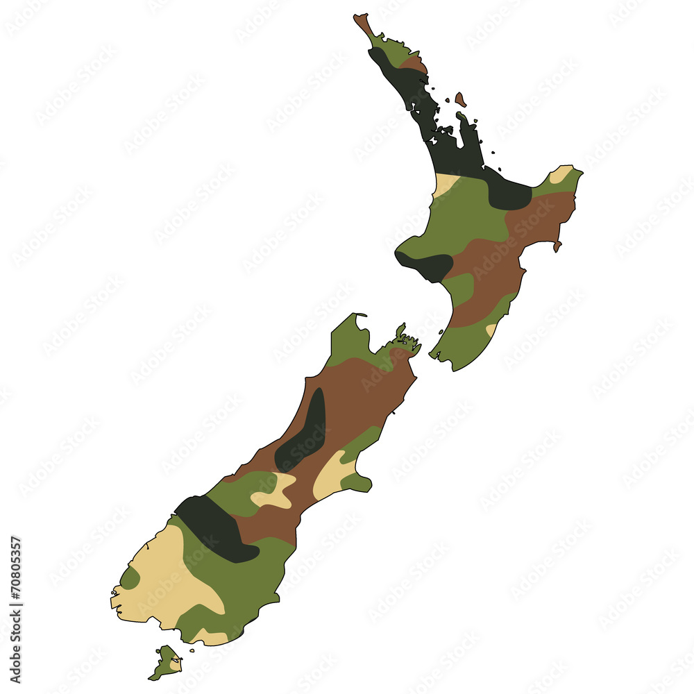 Wall mural Camo texture in map - New Zealand