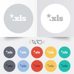 Fototapeta premium Excel file document icon. Download xls button.