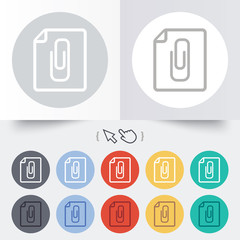 File annex icon. Paper clip symbol.