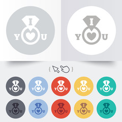 I Love you sign icon. Valentines day symbol.