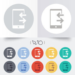 Incoming and outcoming calls sign icon.