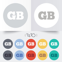 British language sign icon. GB translation.