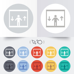 Elevator icon. Person symbol with up down arrows