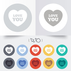 Heart sign icon. Love you symbol.