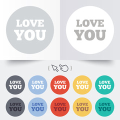 Love you sign icon. Valentines day symbol.