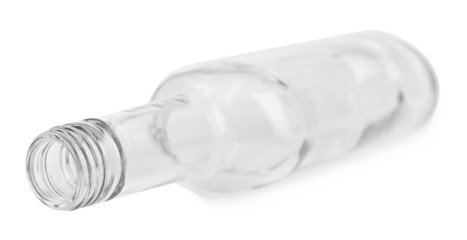 Empty glass bottle isolated on white