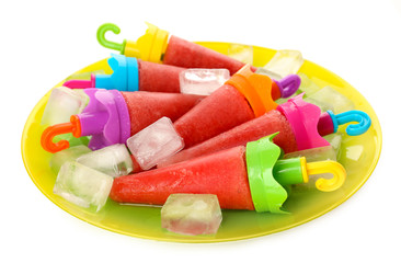 Watermelon ice-cream, isolated on white